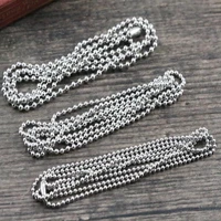 stainless steel no fade 5pcs lot 3 size 1 5mm and 2 0mm and 2 4mm ball beads chain necklace connector 70cm 27 5 inch