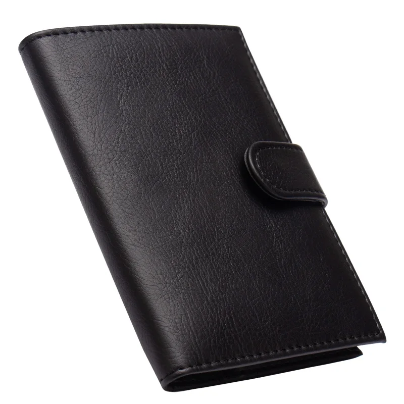 Russian black Buckle solid color casual passport cover Built in RFID Blocking Protect personal information | Багаж и сумки