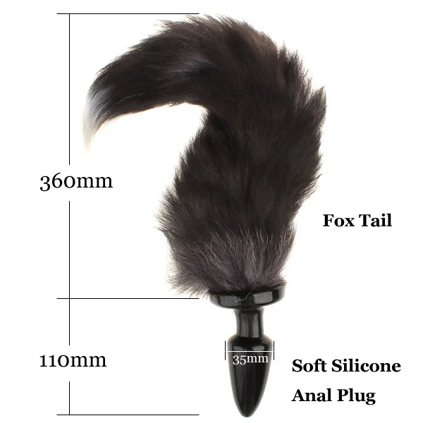 Фетиш черная силиконовая Анальная пробка хвост животного ролевые игры кошачий
