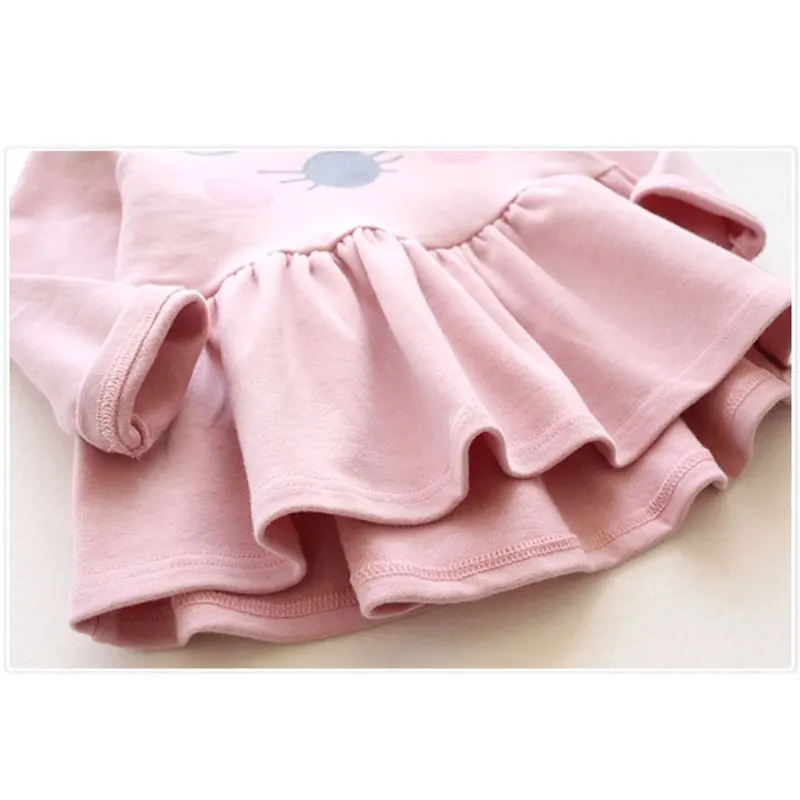2017 Cartoon Long Sleeve Baby Girl Dress Spring Autumn Cotton Princess Dressing Children's Clothing Clothes High Quality 1-5T | Детская