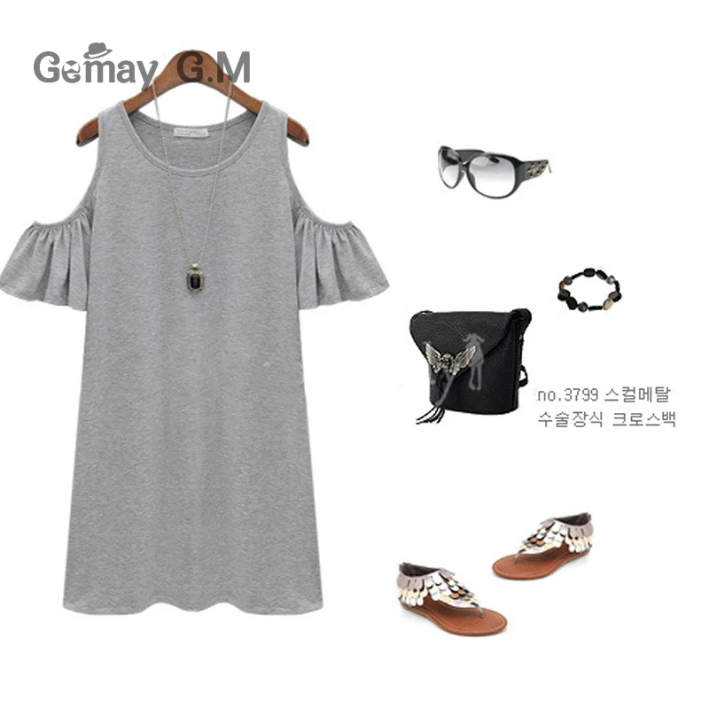 Женское платье с круглым вырезом повседневное пляжное мини однотонное черное