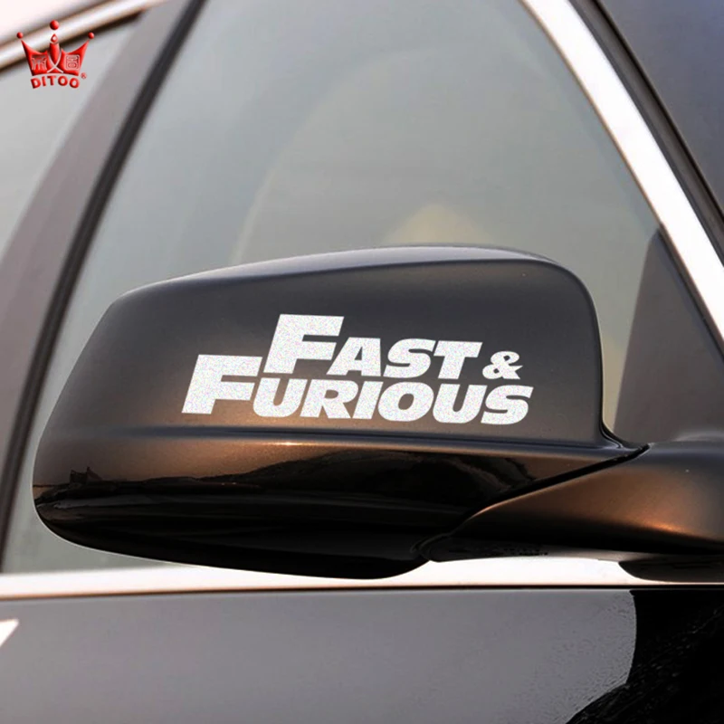 

1 пара наклеек на зеркало заднего вида с дизайном Fast Furious и наклейки на крышку, виниловое украшение для стайлинга автомобилей