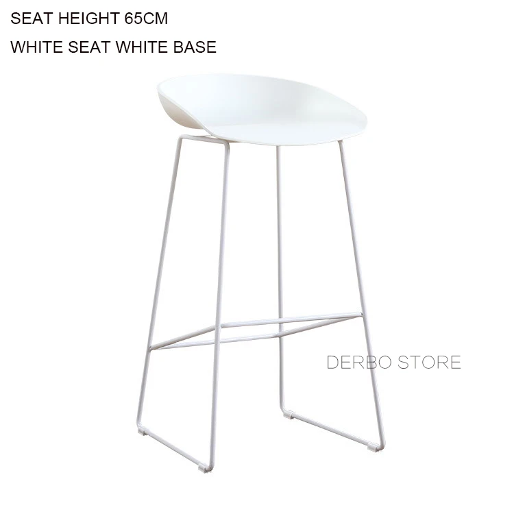 65cm White S White B Высота сиденья 65 см 75 см Современный дизайн кухонной комнаты счетчик табурет, модный дизайн пластиковый и Металлический Стальной барный стул 1 шт - Цвет: 65cm White S White B