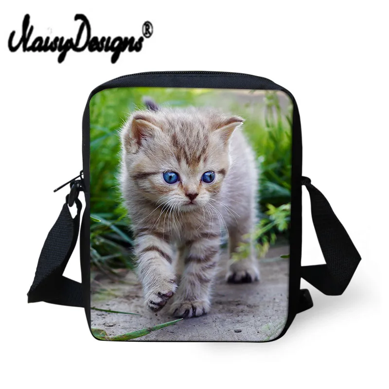 Бесшумные дизайнерские 3D сумки через плечо с кошкой для подростков сумочка