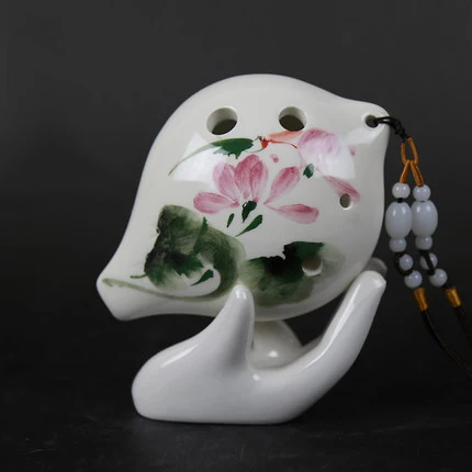 TNG в форме сердца 6 отверстий ocarina Alto C F G Freehand эскиз ручной работы цветок Музыкальные инструменты керамическая окарина для начинающих - Цвет: AC Lotus