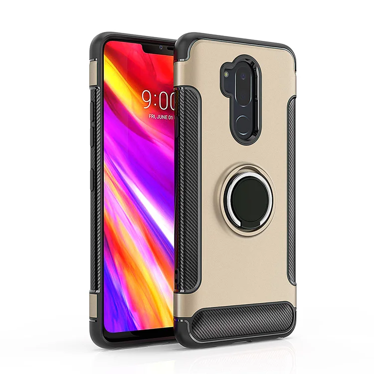 Золотой Для LG V40 чехол thinq для LG G7 чехол thinq Броня полная защита кольцо магнетизм держатель Телефон задняя оболочка для LG G710 V40 G7 чехол - Цвет: Золотой