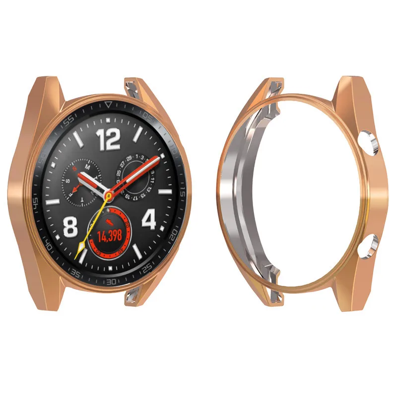 rose gold Высококачественный ТПУ тонкий защитный чехол для смарт-часов для huawei Watch GT Frame Smartwatch аксессуары - Цвет: rose gold