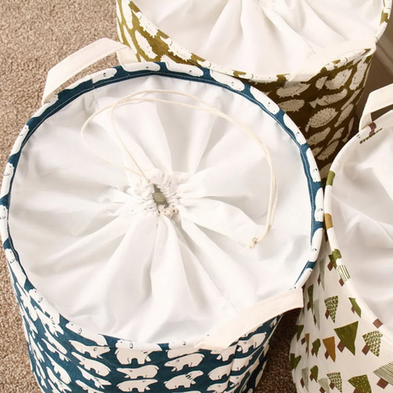 1 шт. хлопок печати большой складной корзина для белья сумка хранения одежды | Дом