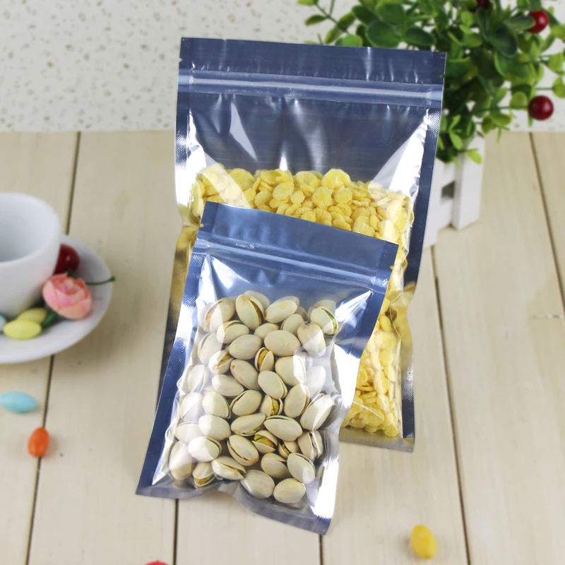 100 шт. полупрозрачный алюминиевый пакет с застежкой молнией|bag bag|pouch pouchbags ziplock |
