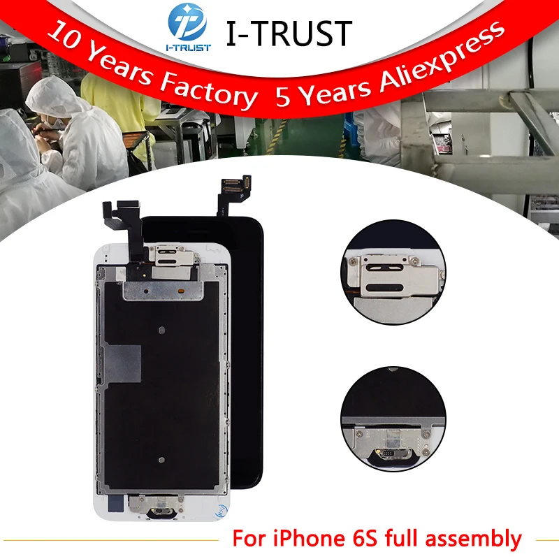 10 шт. полный сенсорный ЖК-экран для iPhone 6S ЖК-дисплей Замена дигитайзер сборка