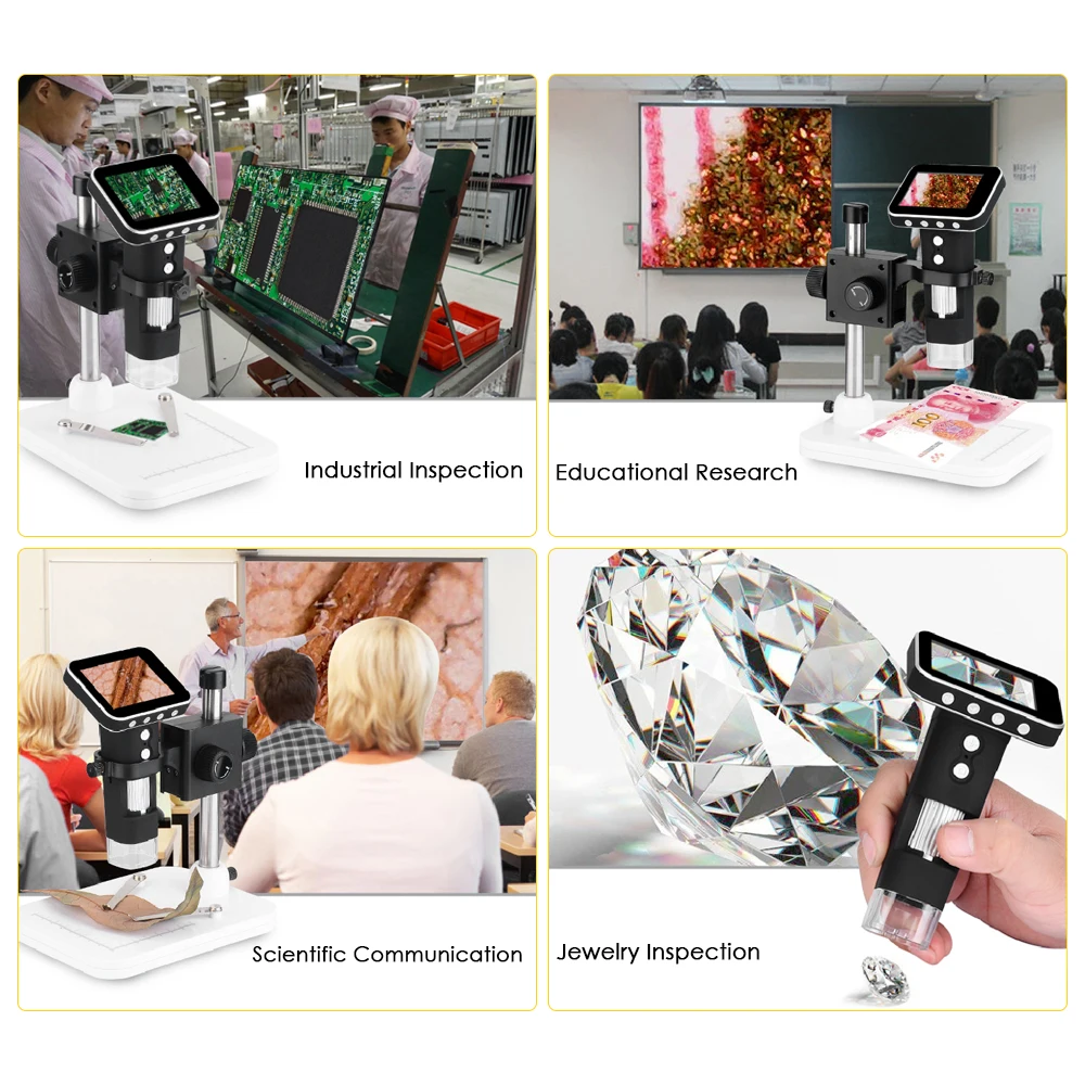 500X цифровой паяльный микроскоп 2,5 дюймов беспроводной портативный usb микроскоп 8-светодиодный светильник увеличительное стекло лупа с подставкой