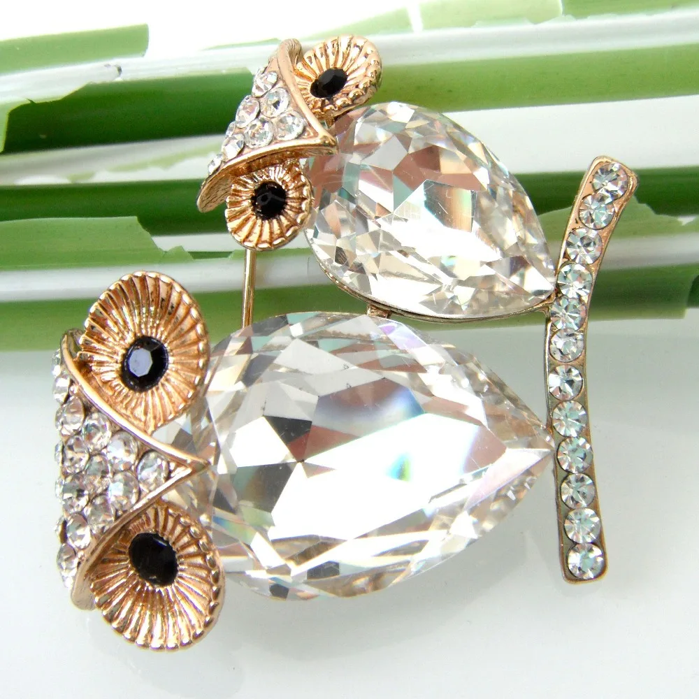 Navachi мамы сына дочери ГЛЯДЯ СОВА прозрачный кристалл кубического циркония