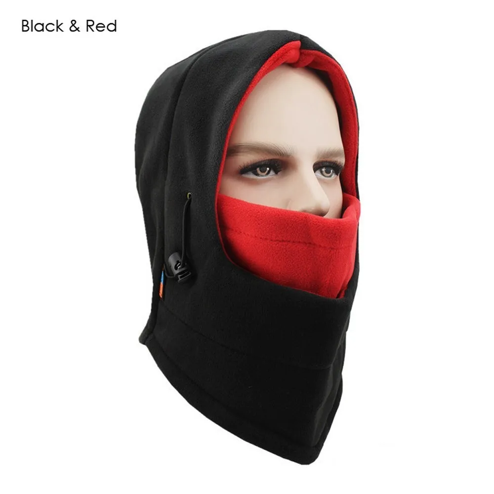 Black Red Регулируемая велосипедная маска для лица 2 слоя Лыжная тренировочная Беговая Ветрозащитная маска для улицы Пылезащитная Анти-пыль зимние аксессуары - Цвет: Black Red