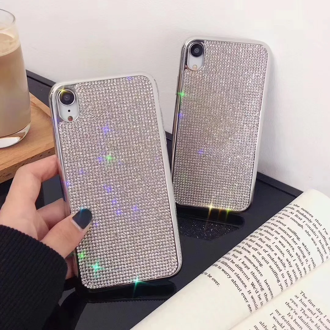 Роскошный дизайнерский Алмазный чехол для IPhone XS Max XR X 8 7 6 S Plus plus блестящий