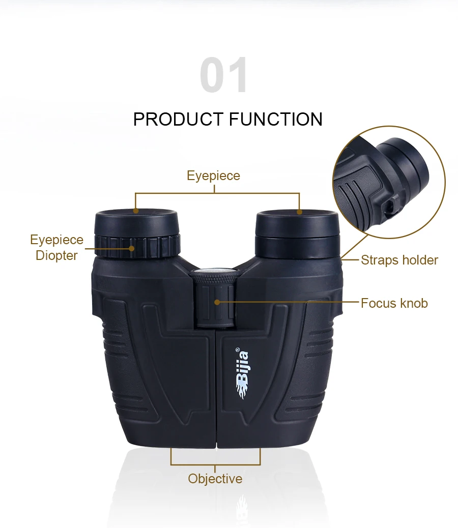 BIJIA 12x25 BAK4 Призма Порро открытый бинокль Профессиональный портативный бинокль телескоп для охоты спорта жизни водонепроницаемый