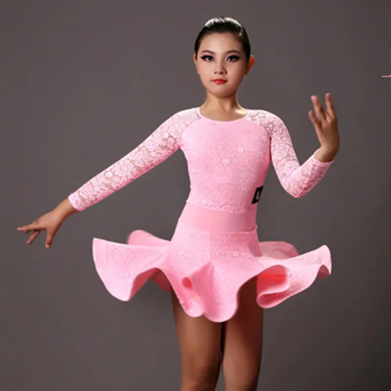 

2019 профессиональное кружевное платье для девочек желтого/розового/голубого цвета для латиноамериканских танцев/румбы/самбы/сальсы