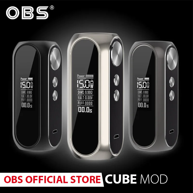 Оригинал OBS cubemod 3000 мАч встроенный аккумулятор 80 Вт Выход электронная сигарета