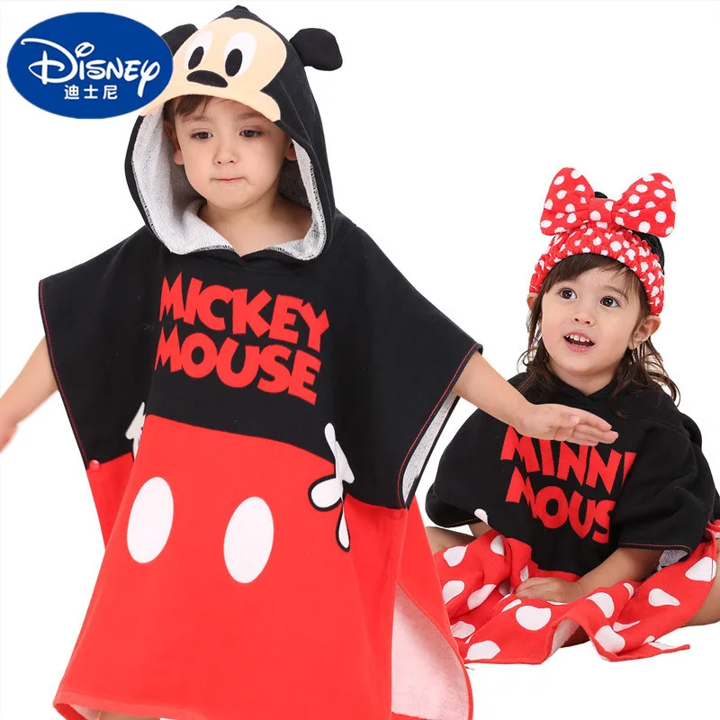 Детское банное полотенце Микки Маус Disney хлопковая накидка с капюшоном