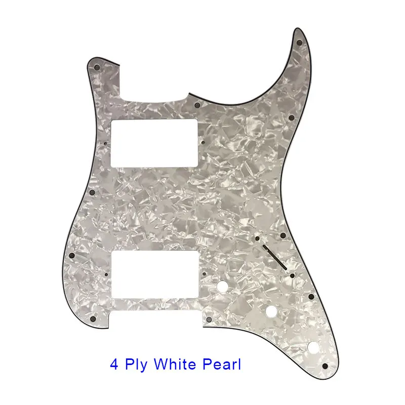 4 ply white pearl Pleroo гитарные аксессуары накладки с 11 винтами для fender standard ST HH гитара Stratocaster с PAF Humbucker многоцветный - Цвет: 4 ply white pearl