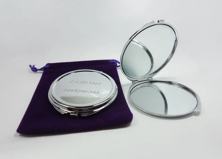 Бесплатная Персонализированная гравировка круглое компактное зеркало