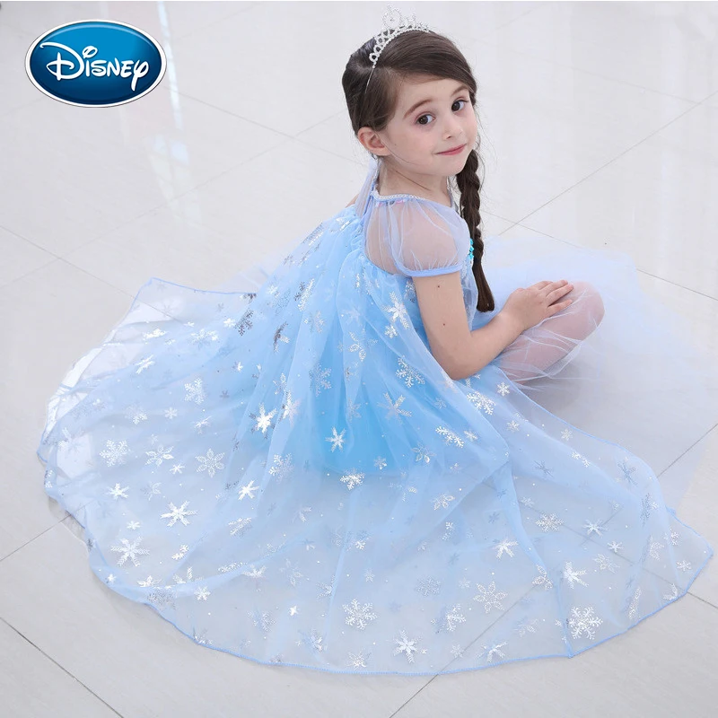 Disney Snow романтичное платье мультфильм сплошного цвета принцесса взрыв детское с