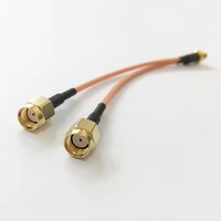rp sma female jack nut to 2x rp sma plug female pin splitter combiner pigtail cable rg316 15cm 6