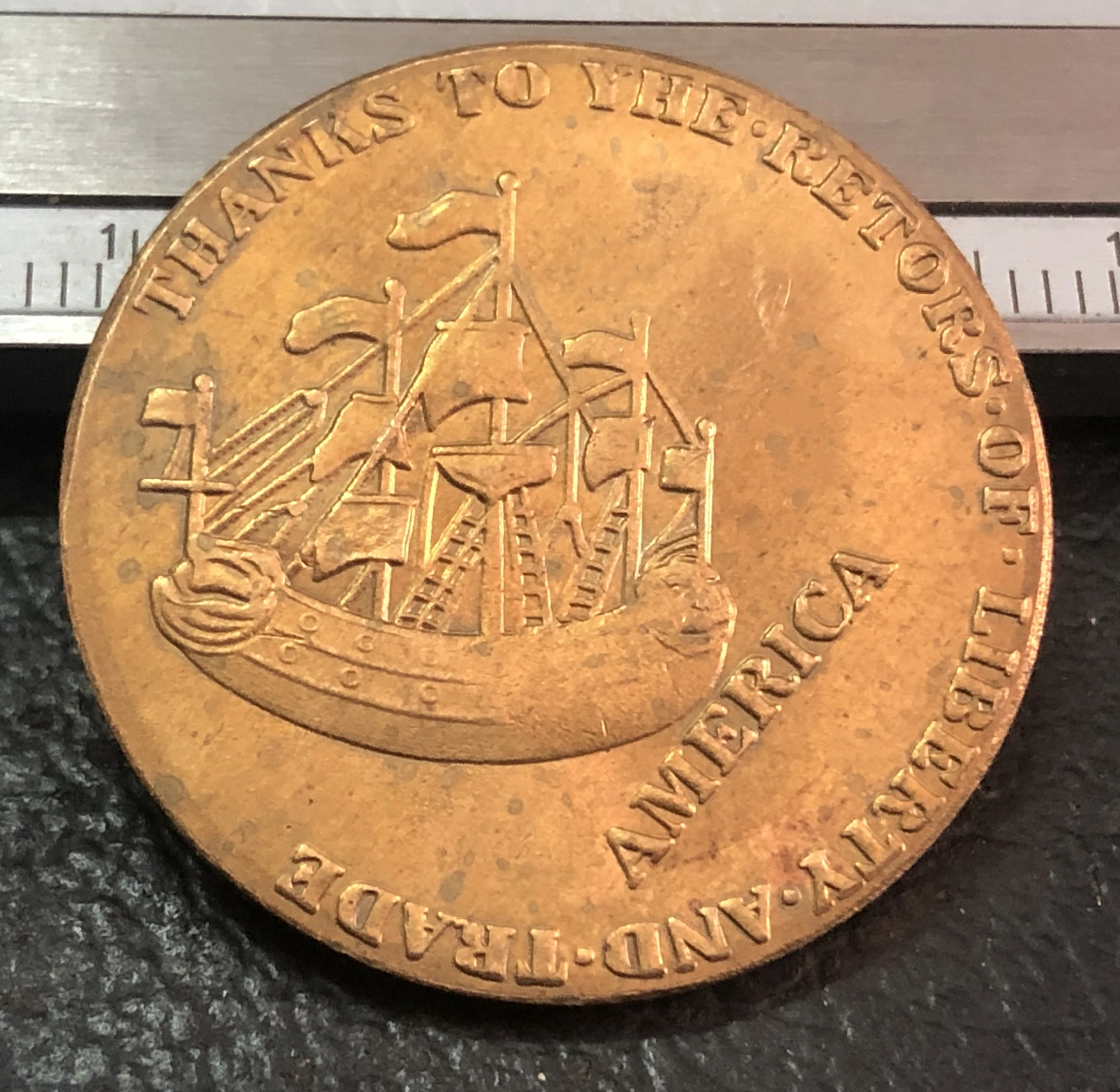1766 Pitt Tokens колонологическая медная копия монеты|copy|copy coins |