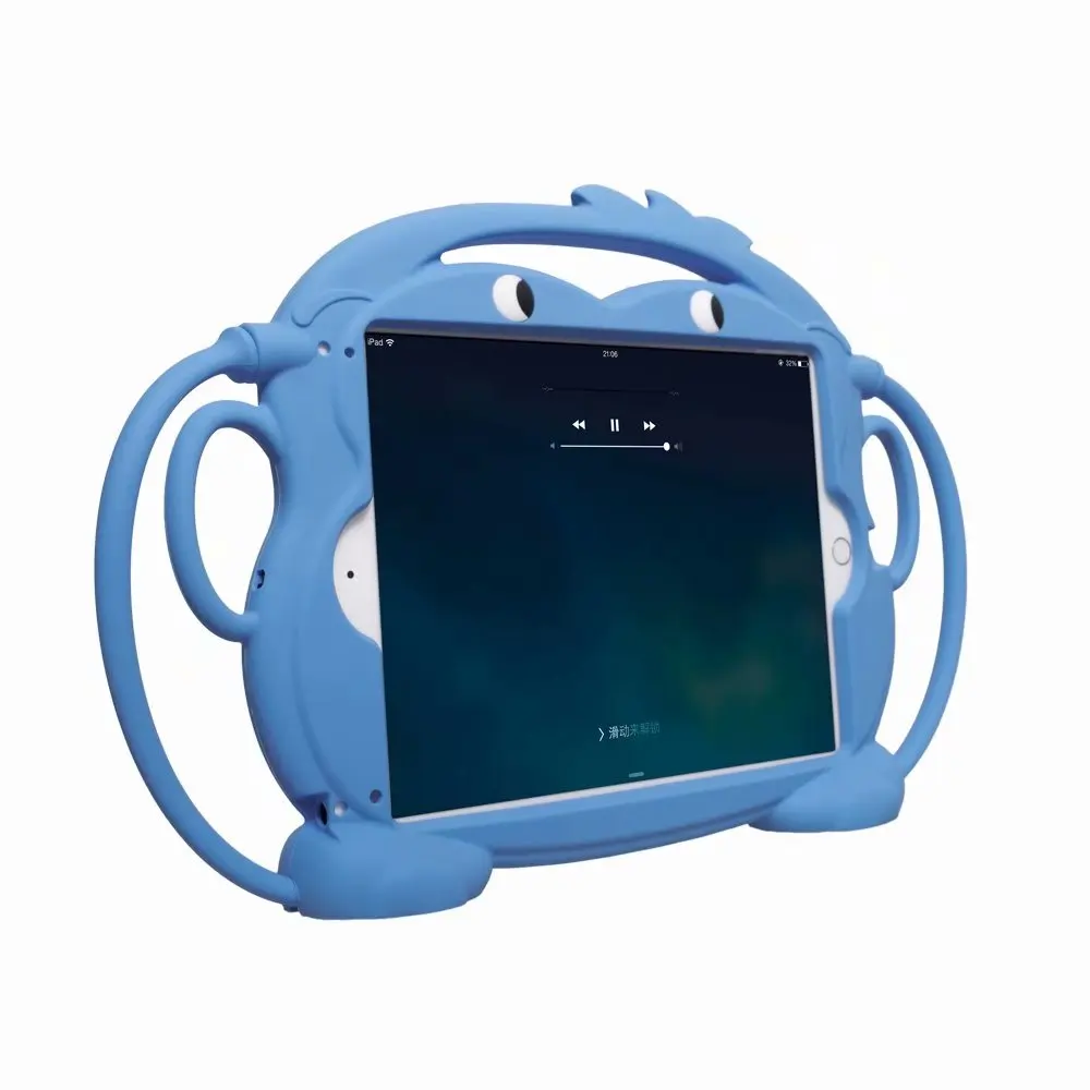 Чехол для ipad 5th Gen 9,7 мультфильм обезьяна дети дружественных нести силиконовые ударопрочный чехол-подставка чехол для ipad 9,7 чехол - Цвет: Blue
