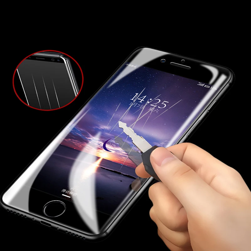 Мягкая Гидрогелевая пленка для iPhone X 7 8 PLUS 2 шт. полное покрытие Защита экрана 6 6s