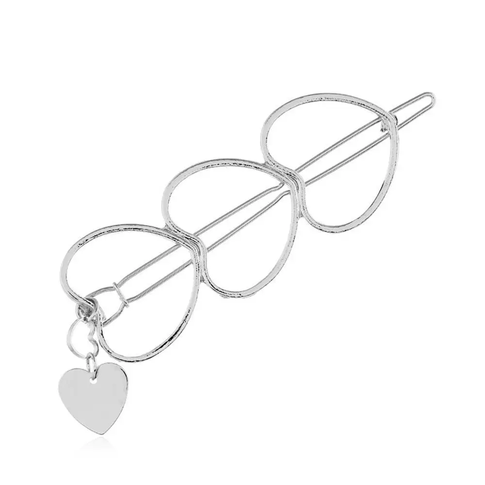 Heart Silver 1 шт., женская заколка для волос с золотой звездой, заколка для волос, палочка, Шпилька для волос, аксессуары для укладки волос для женщин и девочек, Прямая поставка - Окраска металла: Heart Silver