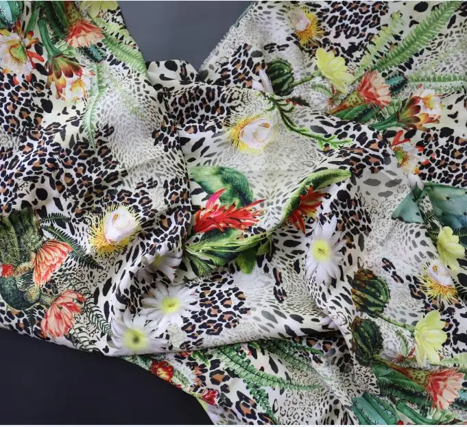 Шелковый кактус D + эксклюзивные международные модные ткани для одежды большие