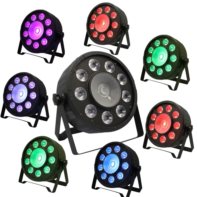 4 шт/RGB 3in1 9X10W светодиодный PAR Светильник + 30W COB прожектор диско светильник s