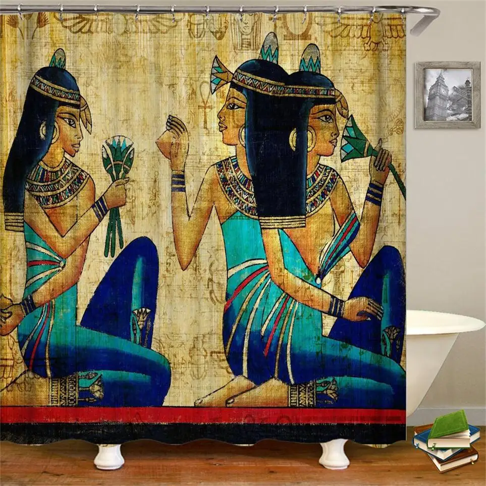 Dafield египетская художественная душевая занавеска с традиционным принтом для