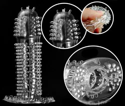 Мужской кабель-удлинитель с мягкими шипами Секс продукт Хрустальный пенис для
