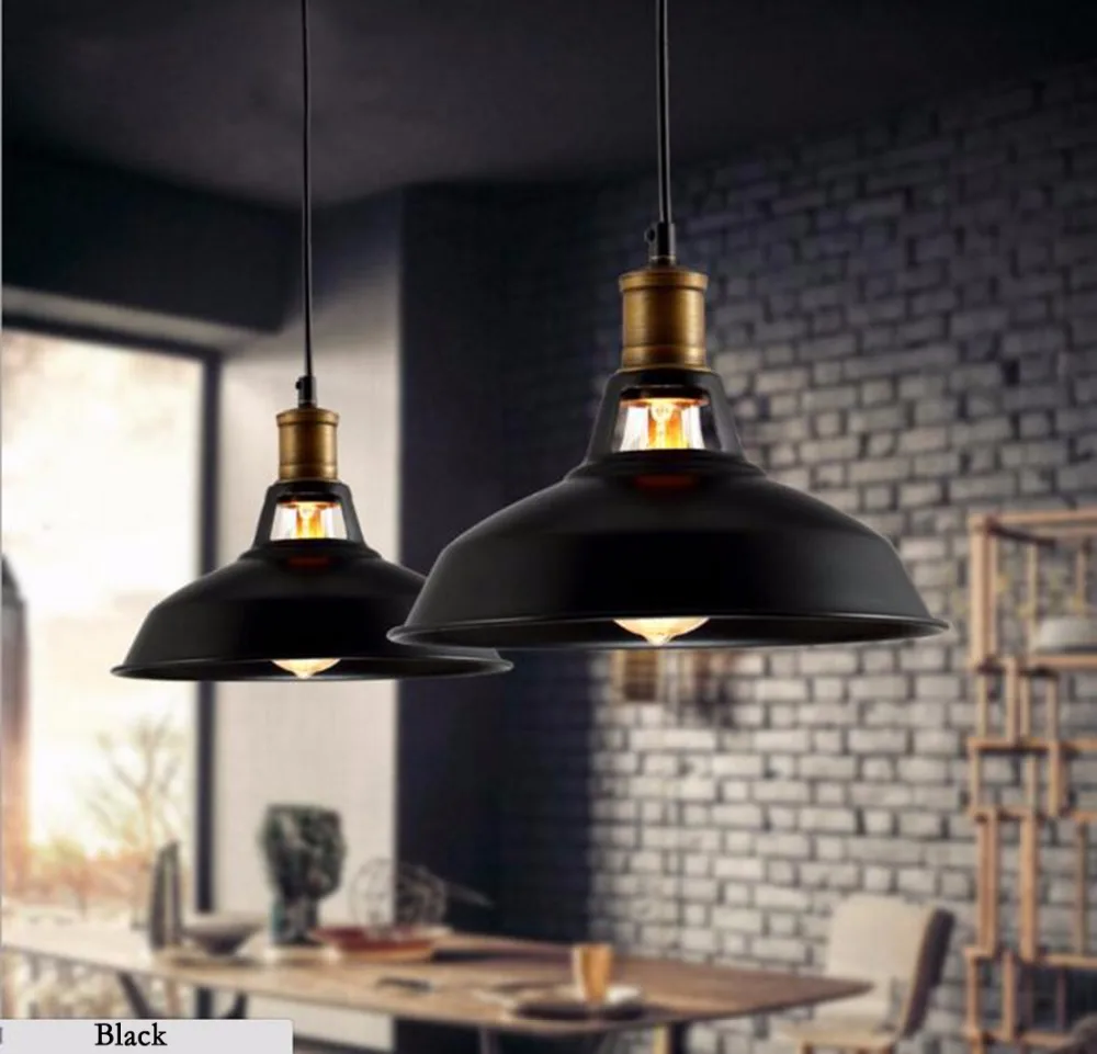 

Vintage LED Pendant lamp with e27 Edison bulb,Industrial Retro Pendant lights for Kitchen,Dining room Home Black,white 110/220V