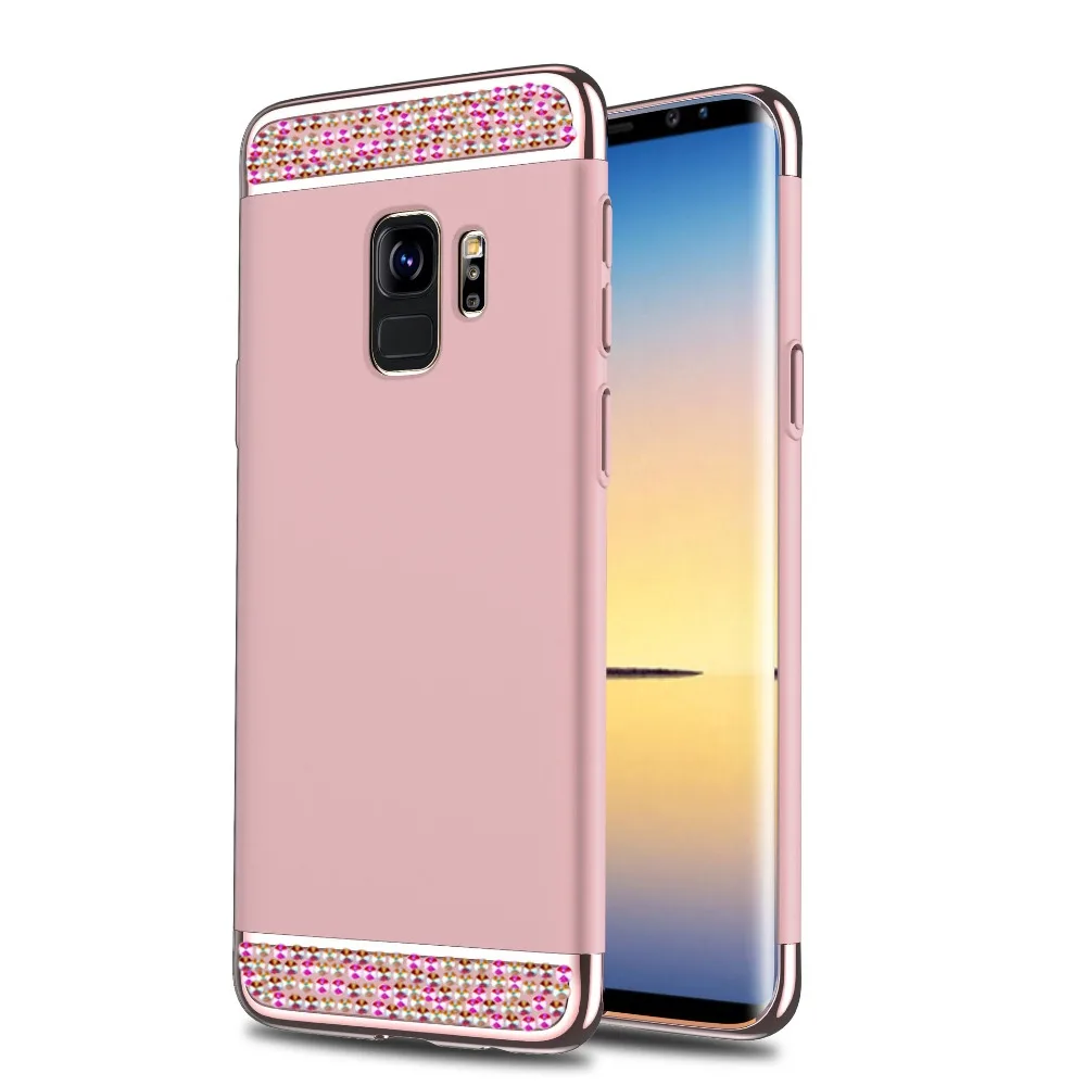 Чехол со стразами для Samsung Galaxy J6 Plus S8 S9 J4 + A7 A9 2018 твердый силиконовый чехол Note 9 8