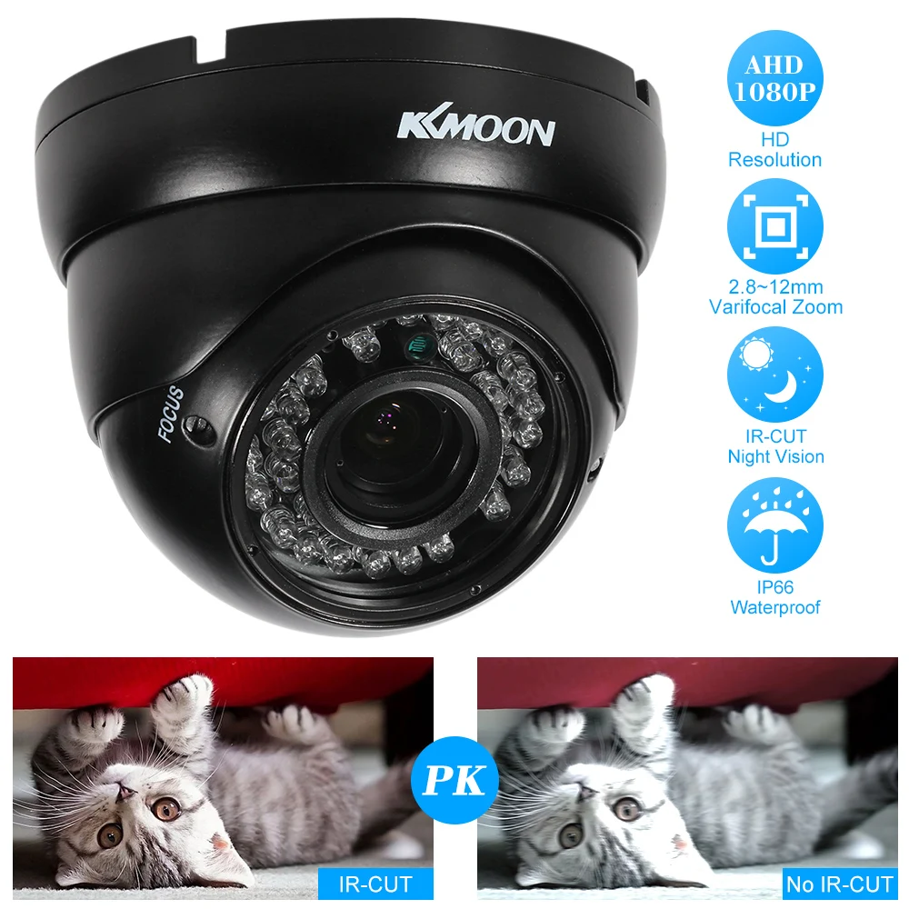 KKmoon 1080P AHD купольная камера видеонаблюдения 2 8 ~ 12 мм ручной зум варифокальный