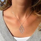 Женское колье с листьями, простое ожерелье золотого и серебряного цвета с цепочкой, ювелирное изделие для шеи, подарок для друга, оптовая продажа, 2018