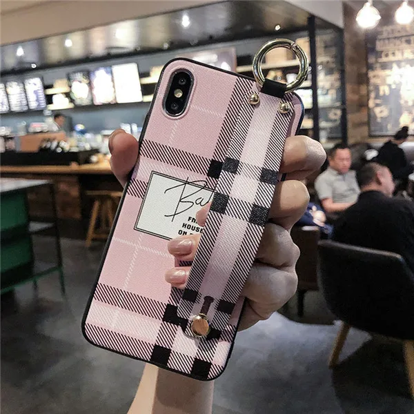 Ремешок на запястье, чехол для телефона для iphone 7, чехол с кисточками, подставка для iphone 6, 6s, 7, 8 Plus, X, iphone, XR, XS, Max, чехол - Цвет: B
