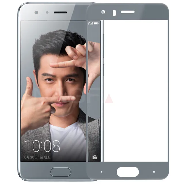 2.5D закругленные края полное покрытие экрана протектор для huawei Honor V9 V10 9 Lite закаленное стекло на Honor 9 9 Lite стеклянная пленка - Цвет: Серый