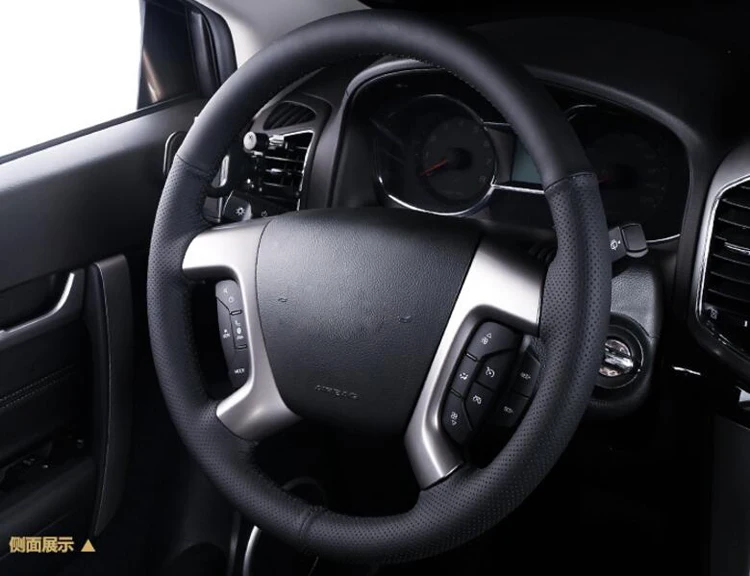 Черный чехол рулевого колеса автомобиля из искусственной кожи для Chevrolet Captiva 2007- Silverado GMC Sierra 2007-2013 Daewoo Winstorm