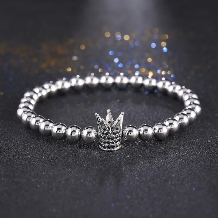 Новое поступление браслет унисекс из циркония 6 мм медные бусины Стрейчевые