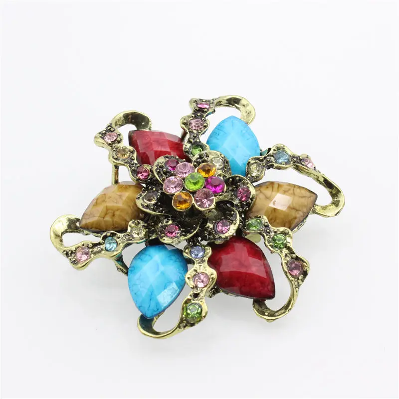 Мода Ретро Леди Шарф Брошь Пальцы Micro главе цветок принцесса лук галстук