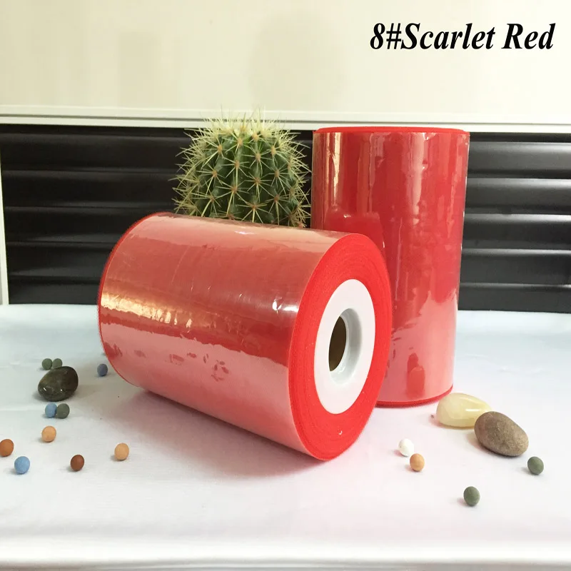 

() Hot Sale Scarlet red Color Nylon Tulle Spool Rolls 100yds For Decoration