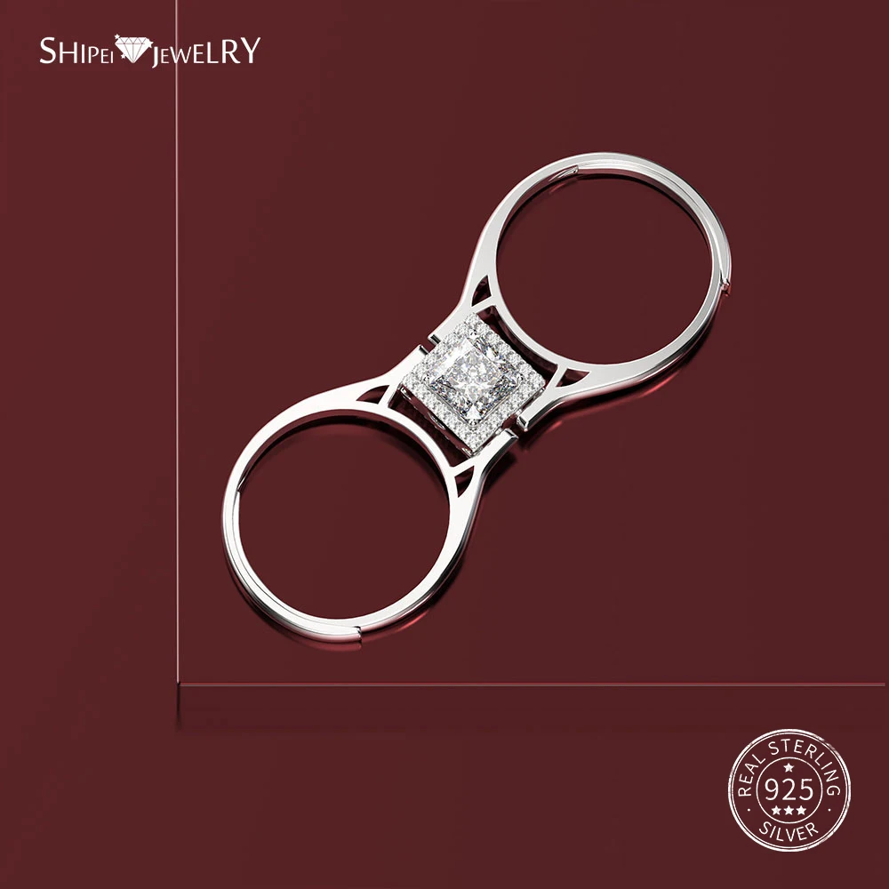 Shipei 925 пробы Серебряное уникальное регулируемое прозрачное розовое сапфировое обручальное кольцо для женщин Подарок на годовщину