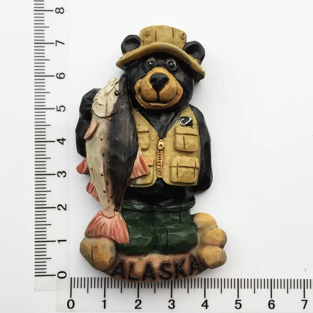 BABELEMI 1 шт. милые резиновые 3D Alaska Bear магнит на холодильник сувениры для путешествий
