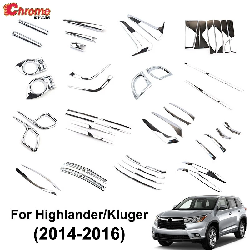 Для Toyota Highlander Kluger 2014 2015 2016 хромированный противотуманный светильник накладка на