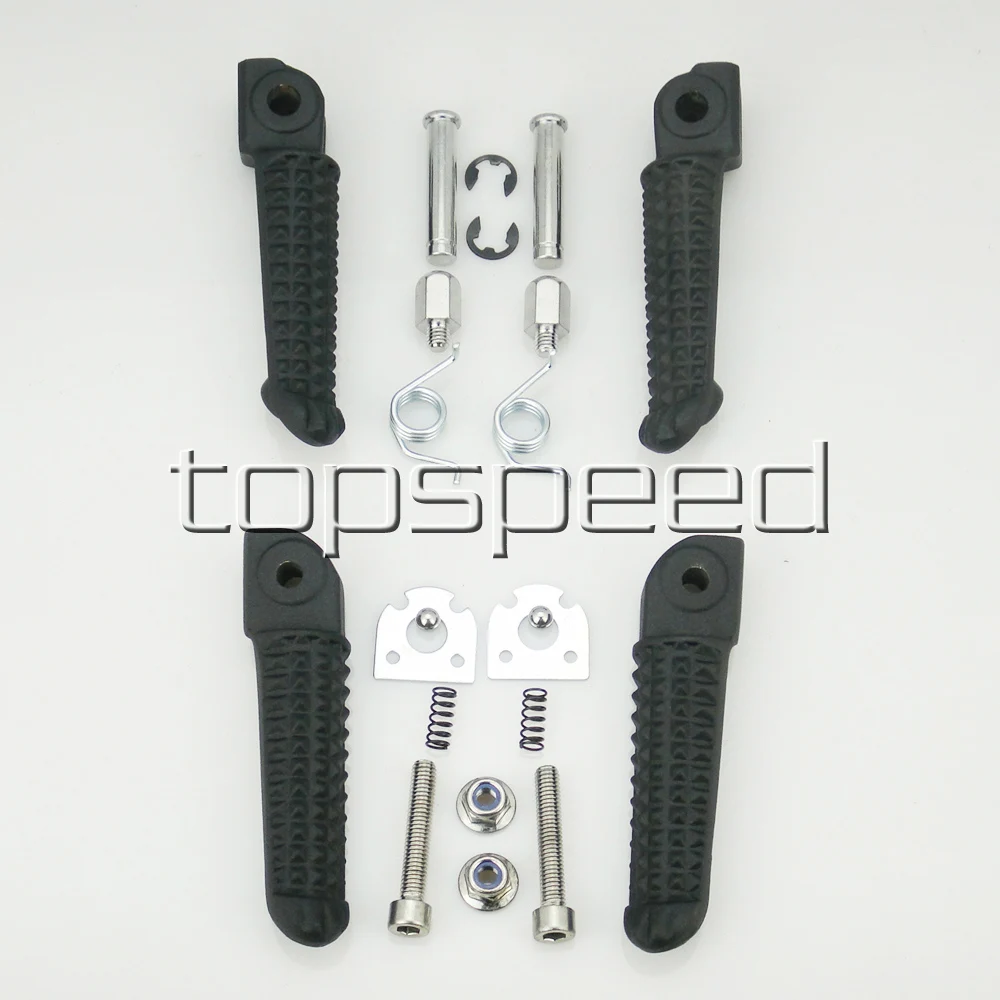

Motorcycle Front & Rear Footrest Footpegs For Yamaha YZF R1 R6 2002-2012 /R6S 2003-2008 Black