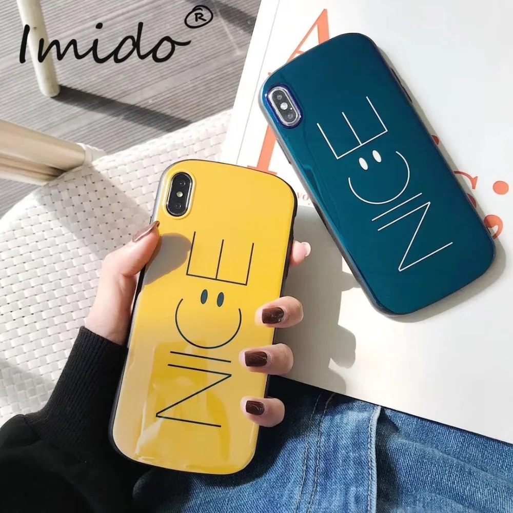 Милый Приятный с принтом смайлика чехол для телефона iPhone 6 6S 7 8 плюс мягкого