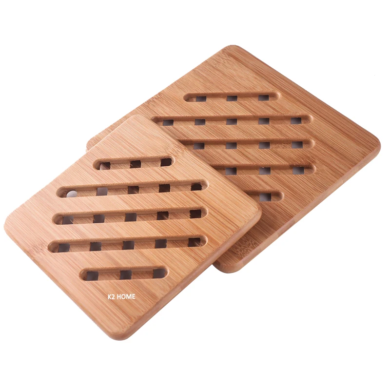 Опциональная форма бамбуковый коврик держатель для горячего горшка подставки